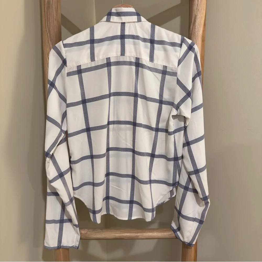 Assembly Label White and Blue Checkered Button Down Shirt - Picture 2 of 4